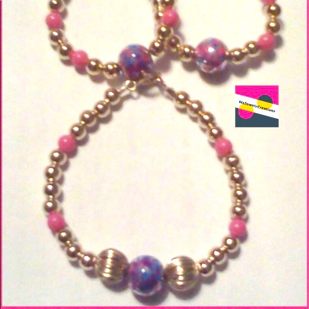 14kt gold filled beaded handmade set